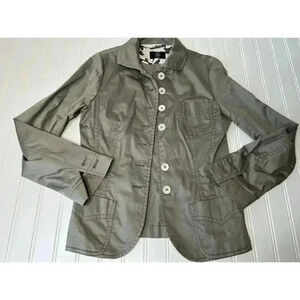Bogner Women Cotton Blend Field Utility Button jacket Blazer 6 Taupe 511